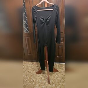 SHEIN Black Long Sleeve Jumpsuit Romper